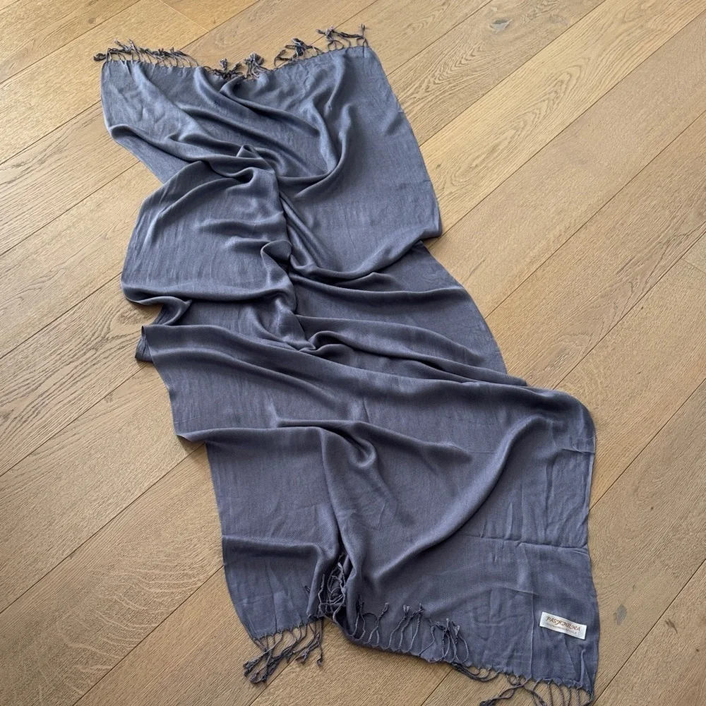Pashmina/Silk Shawl Charcoal